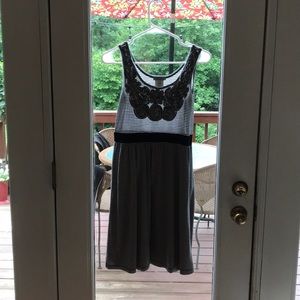 black & white striped dress